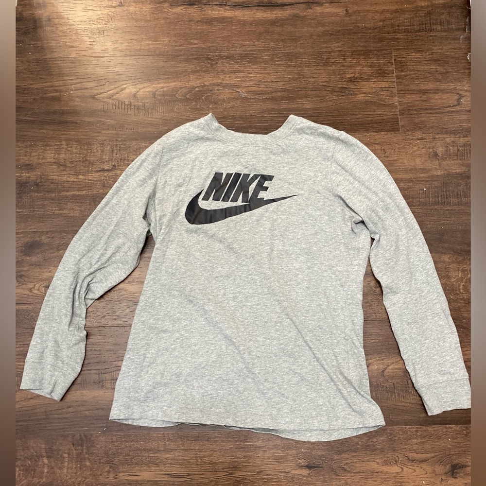 Nike tee grey cotton long sleeve sz S